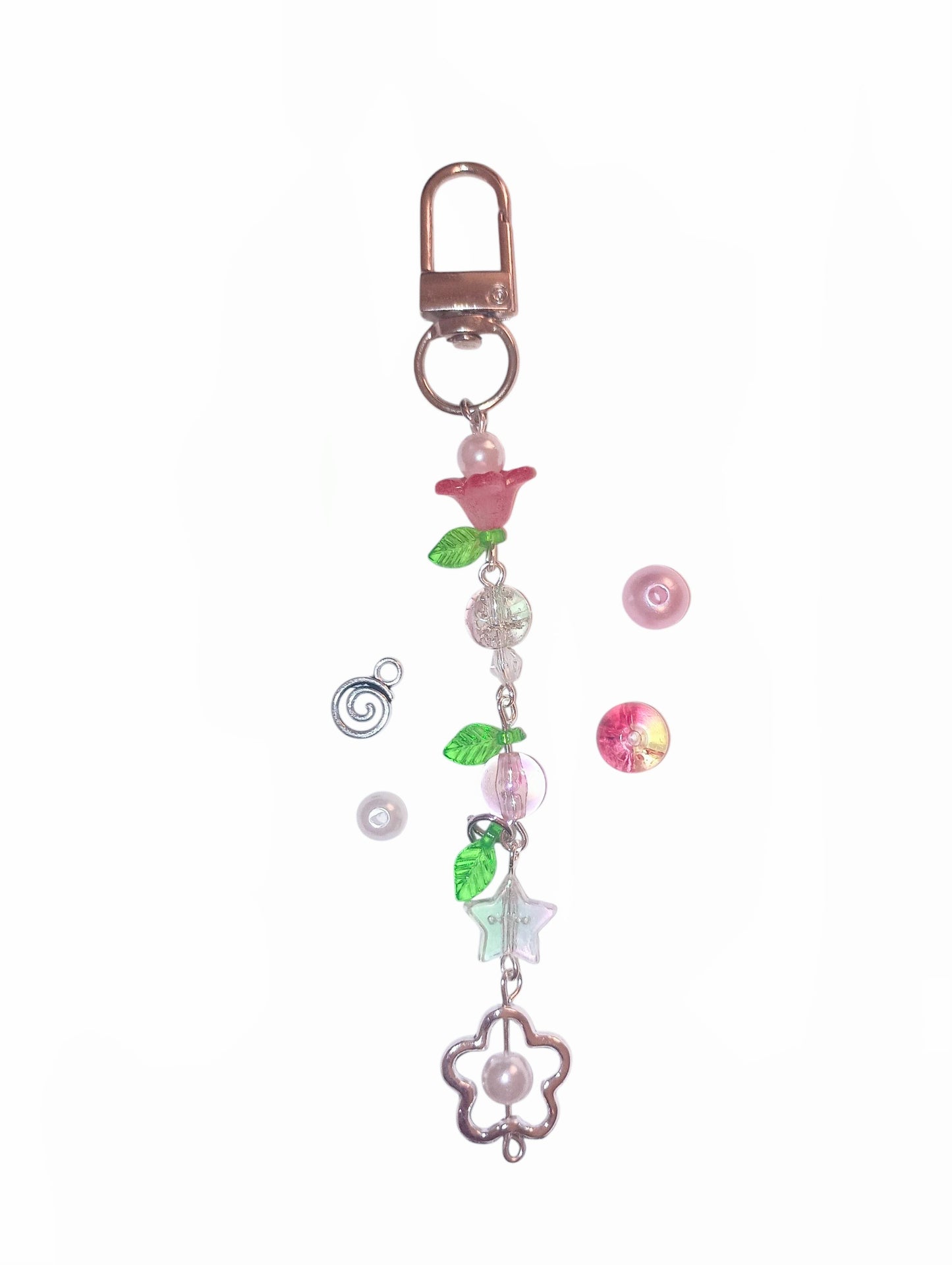Beaded Flower Keychain