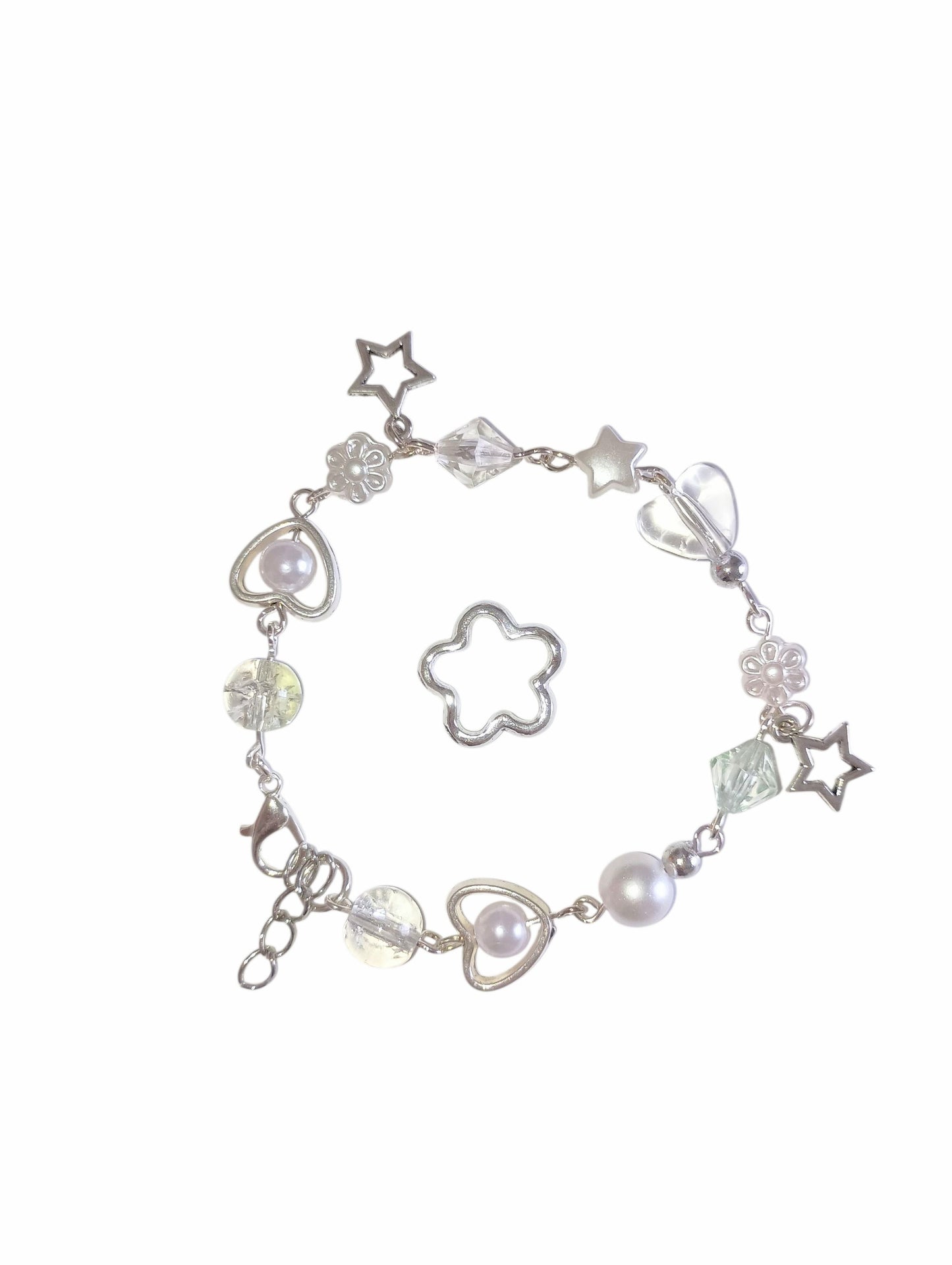 Snowy White Silver Bracelet