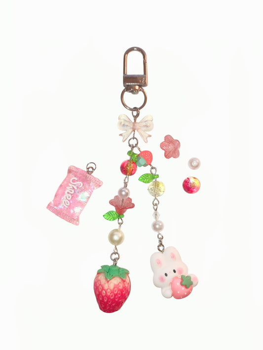 Strawberry Bunny Keychain