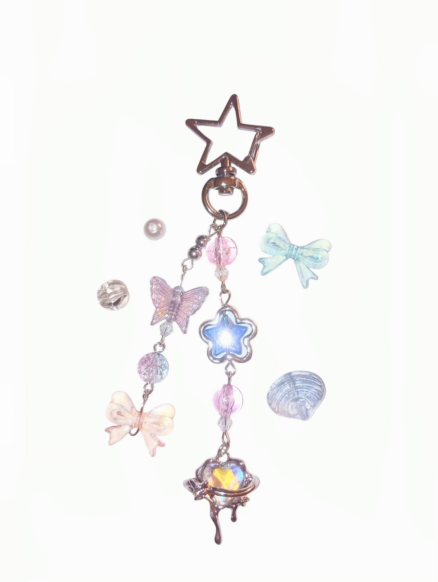 Galaxy Heart Pendant Keychain