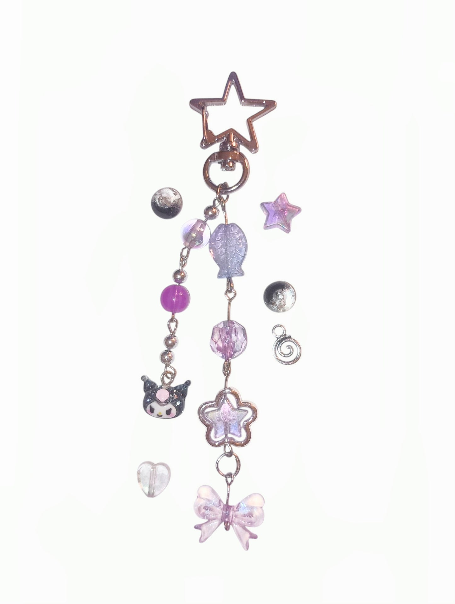 Purple Aesthetic Bow Pendant Keychain