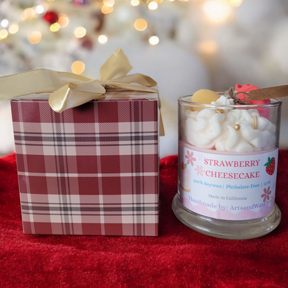 Strawberry Cheesecake Homemade Nontoxic Soy Candle