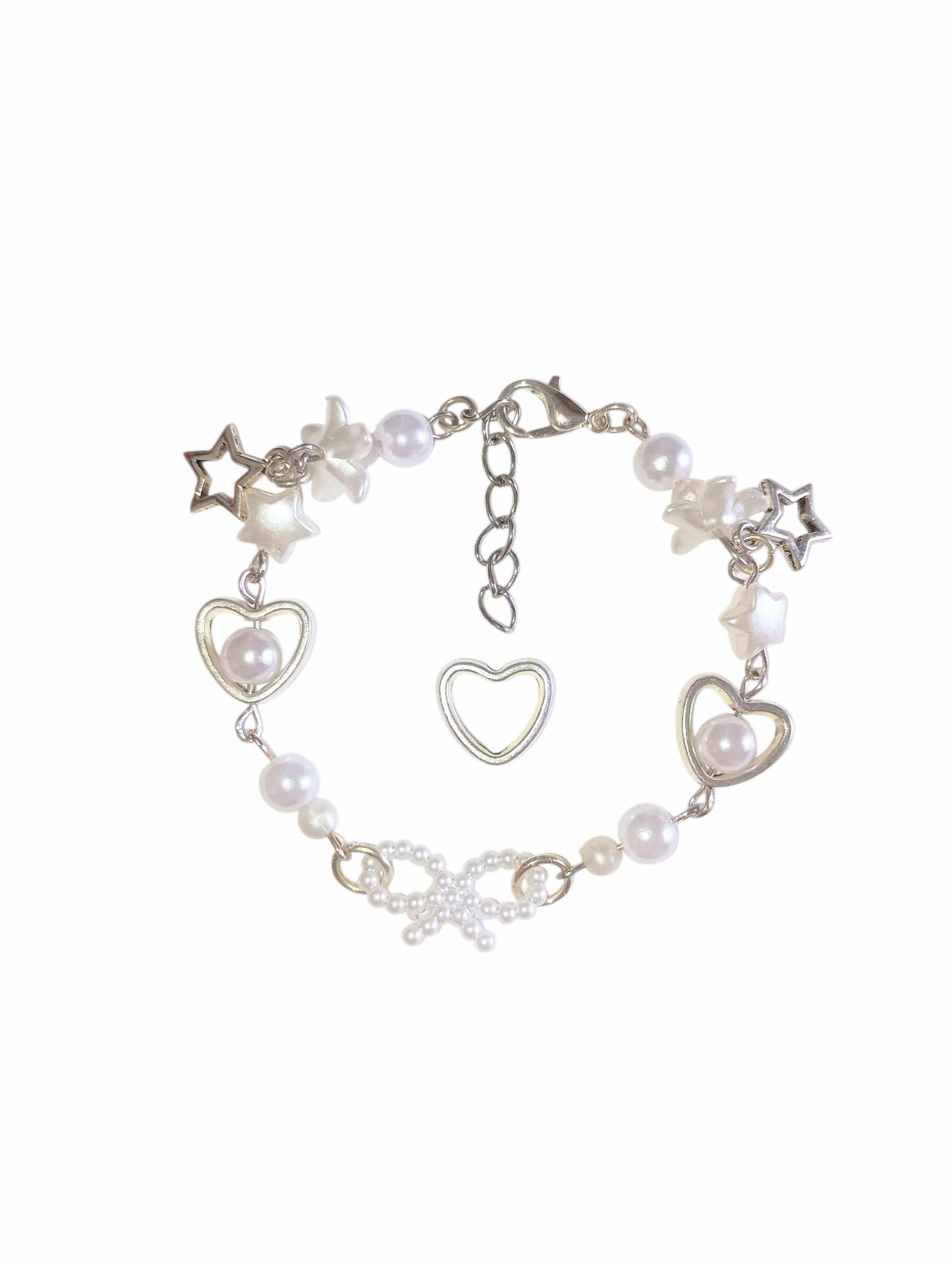 Snowy White Silver Bracelet