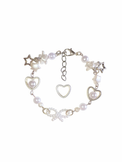 Snowy White Silver Bracelet