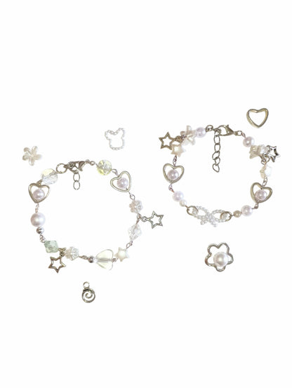 Snowy White Silver Bracelet