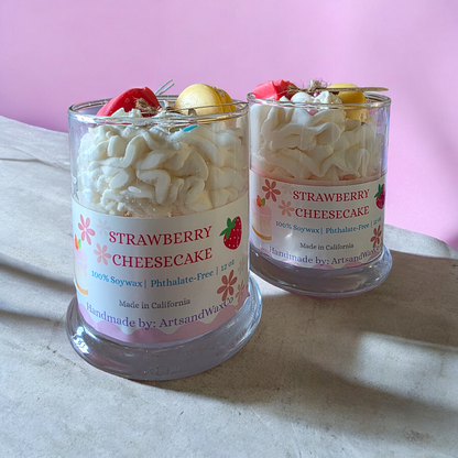 Strawberry Cheesecake Homemade Nontoxic Soy Candle