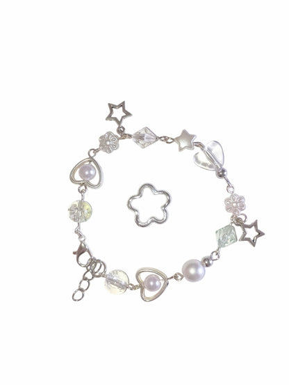 Snowy White Silver Bracelet